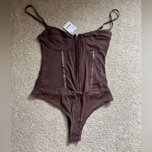 NWT- free people night rhythm corset bodysuit
